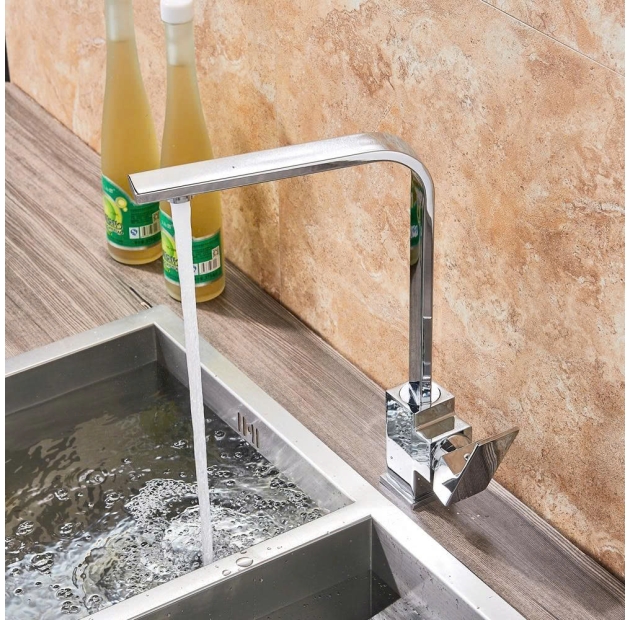 Vòi Rửa Chén Vuông Mạ Crom Bóng LUSENTER (VC31)