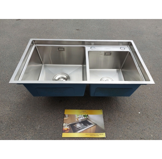 Chậu Rửa Chén Inox 2 Hố Lệch LUSENTER (BRC14)