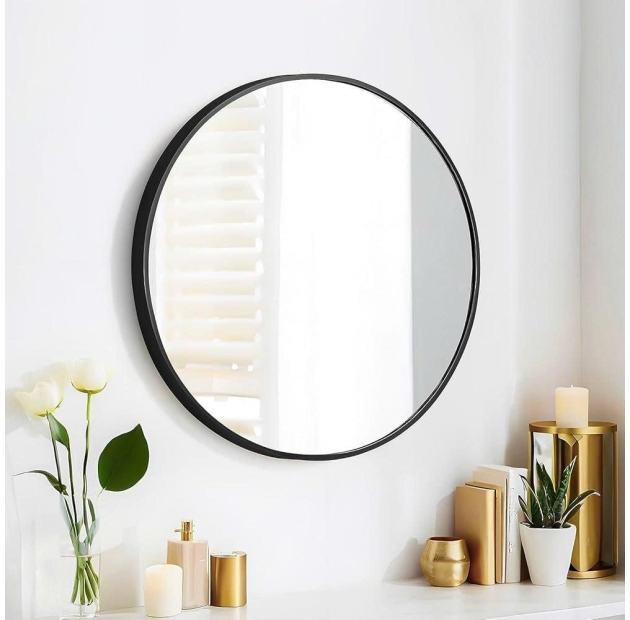 Gương Tròn Viền Đen Không Led LUSENTER(G19)