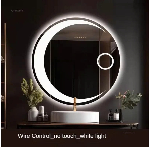 Gương Tròn Phun Cát Led Hình Trăng LUSENTER (G4)