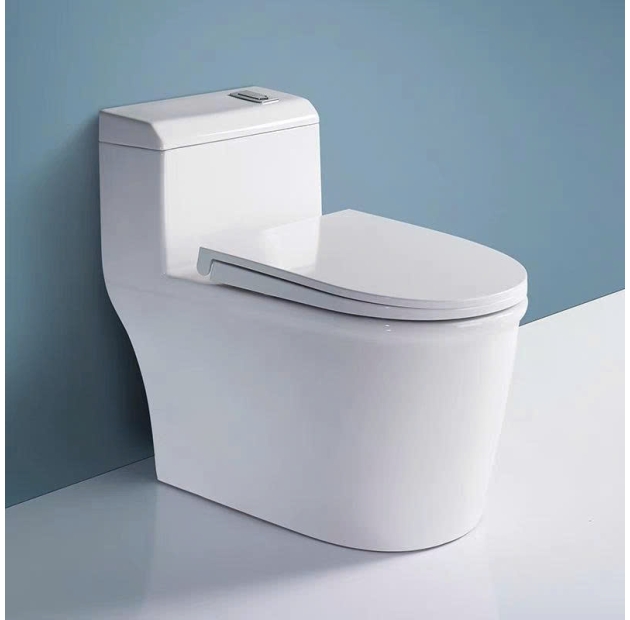 Bồn Cầu 1 Khối Trắng Thân Lùn Nút Xả Lệch BCMK68