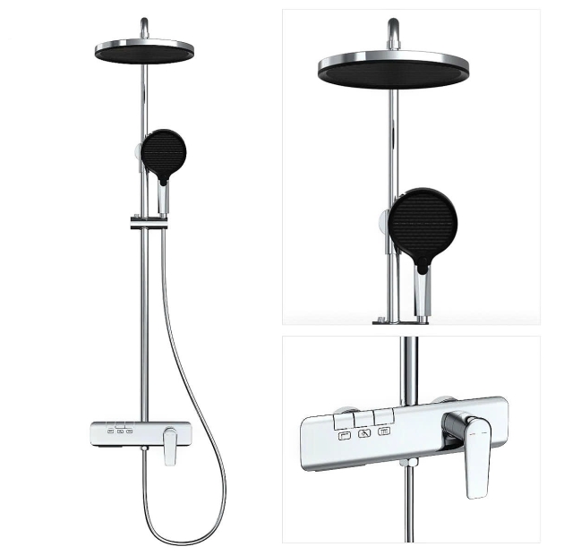 Sen Cây Tắm Đứng Đồng Thau Crom 3 Phím ST61