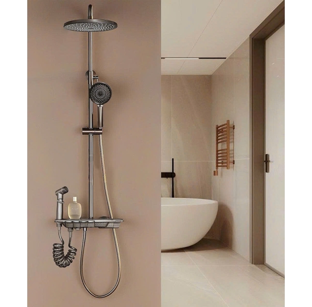 Bộ Sen Cây Nóng Lạnh 4in1 Phủ Nano Xám ST67