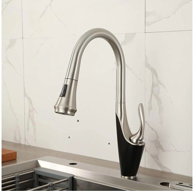 Vòi Rửa Chén Rút Dây Đồng Thau Mờ (VC73)