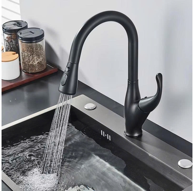 Vòi Rửa Chén Bát Nóng Lạnh Dây Rút Nano Sơn Tĩnh Điện (VC79) 