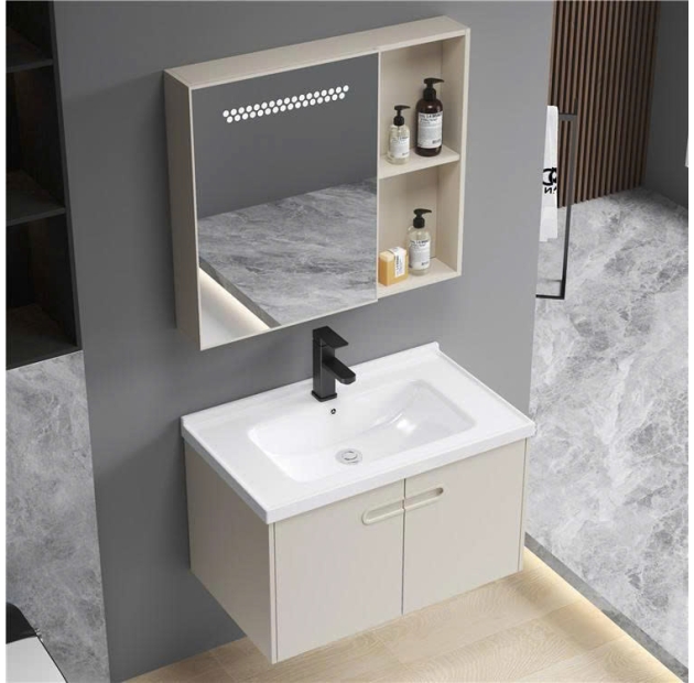 Bộ Tủ Nhôm Hợp Kim Chậu Lavabo Và Tủ Gương (TLVB59) 