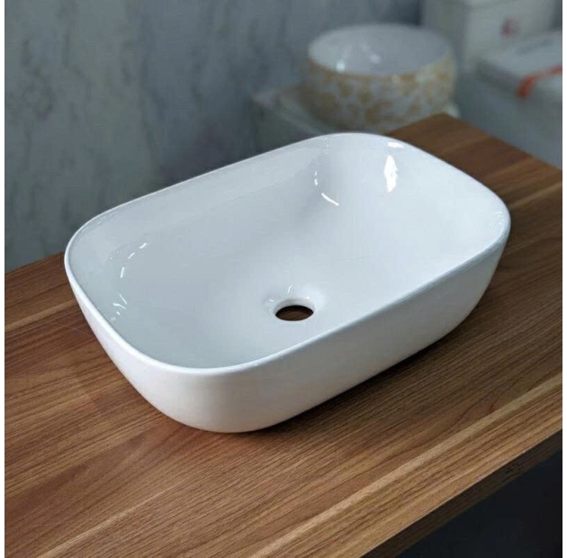 Lavabo Bầu Hình Chữ Nhật Trắng LUSENTER (LB03)