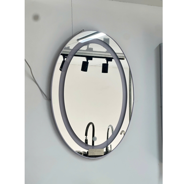 Gương Led Viền Nhựa Trắng Oval KT 40X60cm (G45)